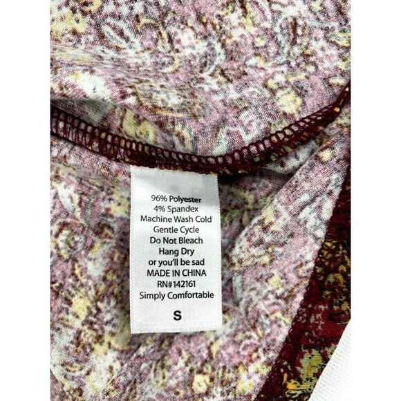 ‎LuLaRoe Irma Tunic Burgundy Floral High Low Small - Picture 6 of 7